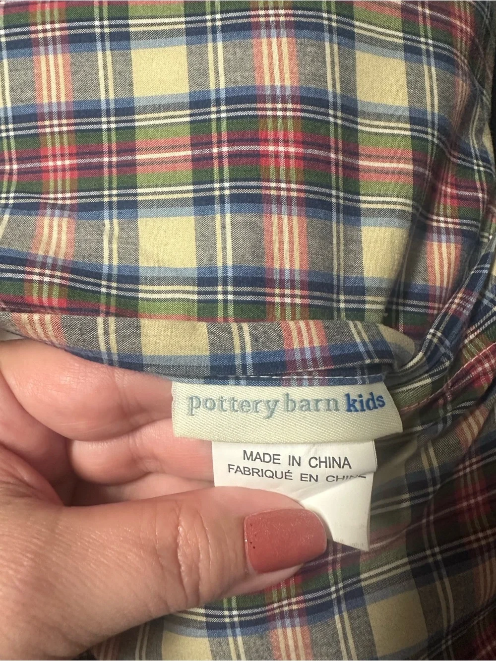 Pottery Barn Kids Throw Pillow - Plaid ‘10’